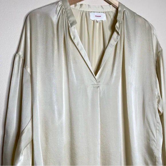 XIRENA CREAM MAYSON 100% SILK BLOUSE -Stardust - Picture 6 of 16